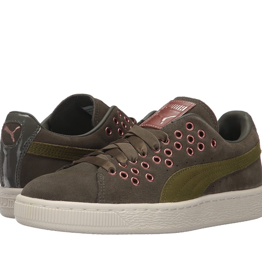 Puma Suede XL Laces Olive Green Sneakers